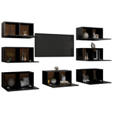 Meubles TV 7 pcs Noir 30,5x30x60 cm Bois d'ingénierie