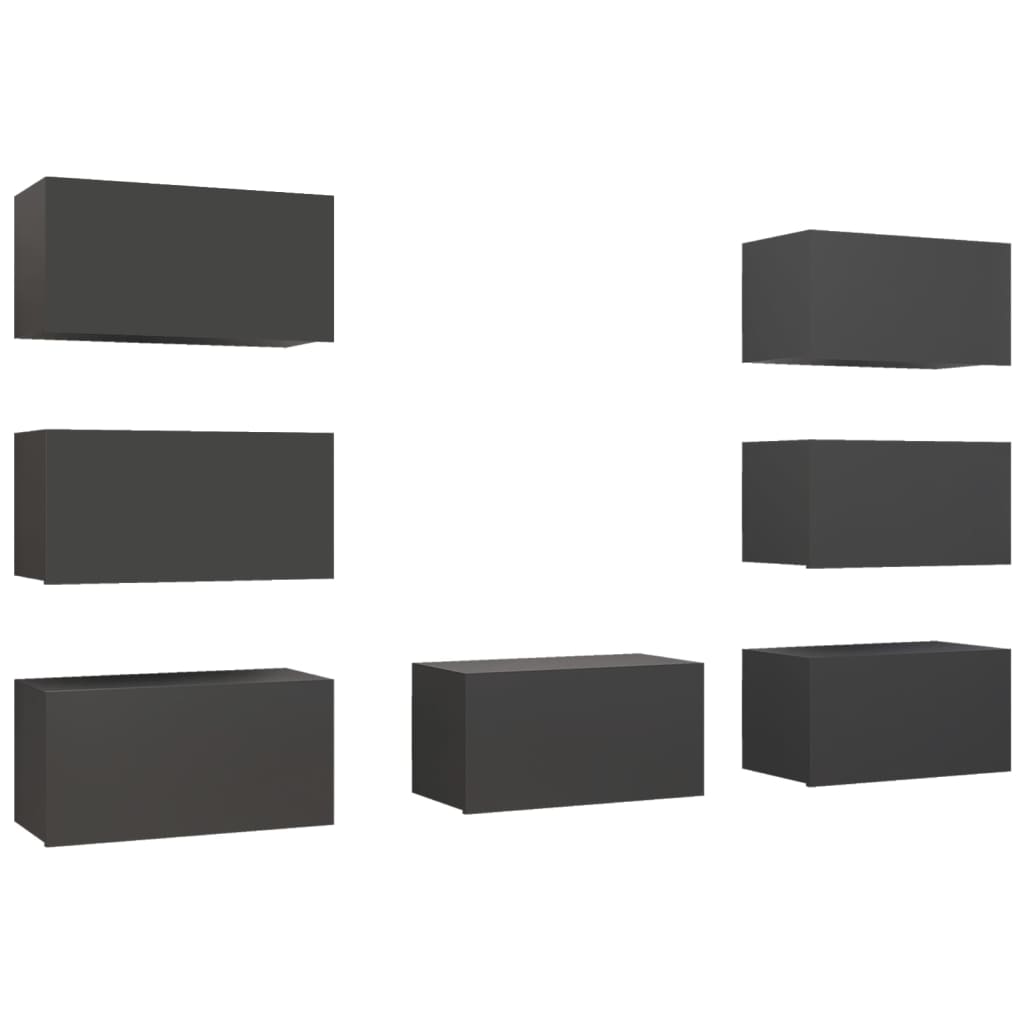 Meubles TV 7 pcs Gris 30,5x30x60 cm Bois d'ingénierie