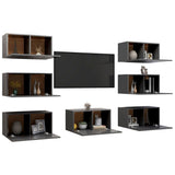 Meubles TV 7 pcs Gris 30,5x30x60 cm Bois d'ingénierie