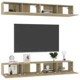 Meubles TV 4 pcs Chêne sonoma 100x30x30 cm Bois d'ingénierie