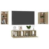 Ensemble de meubles TV 4 pcs Chêne sonoma Bois d'ingénierie