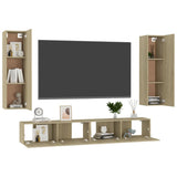 Ensemble de meubles TV 4 pcs Chêne sonoma Bois d'ingénierie