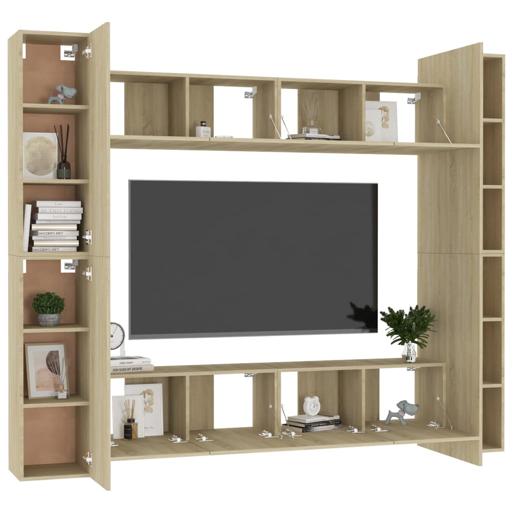 Ensemble de meubles TV 8 pcs Chêne sonoma Bois d'ingénierie