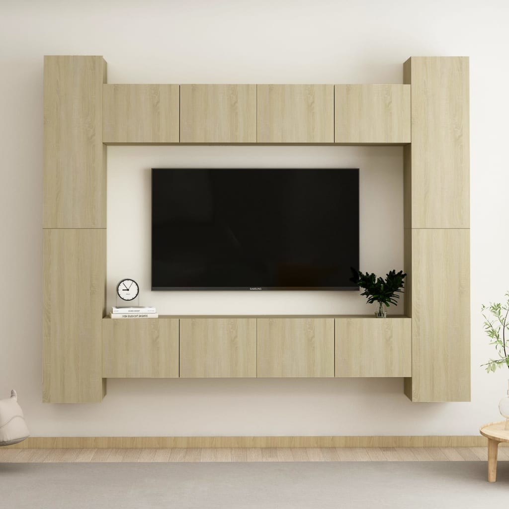 Ensemble de meubles TV 8 pcs Chêne sonoma Bois d'ingénierie