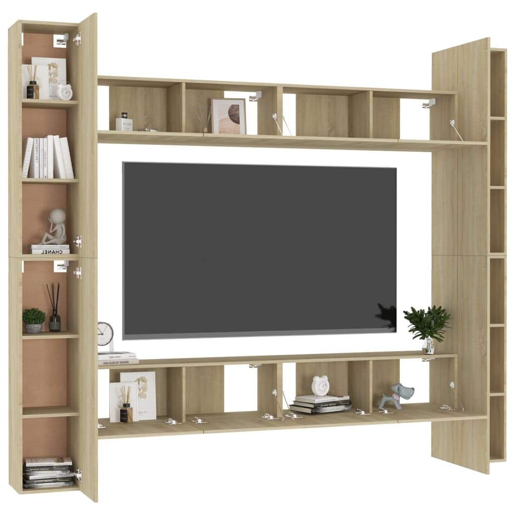 Ensemble de meubles TV 8 pcs Chêne sonoma Bois d'ingénierie