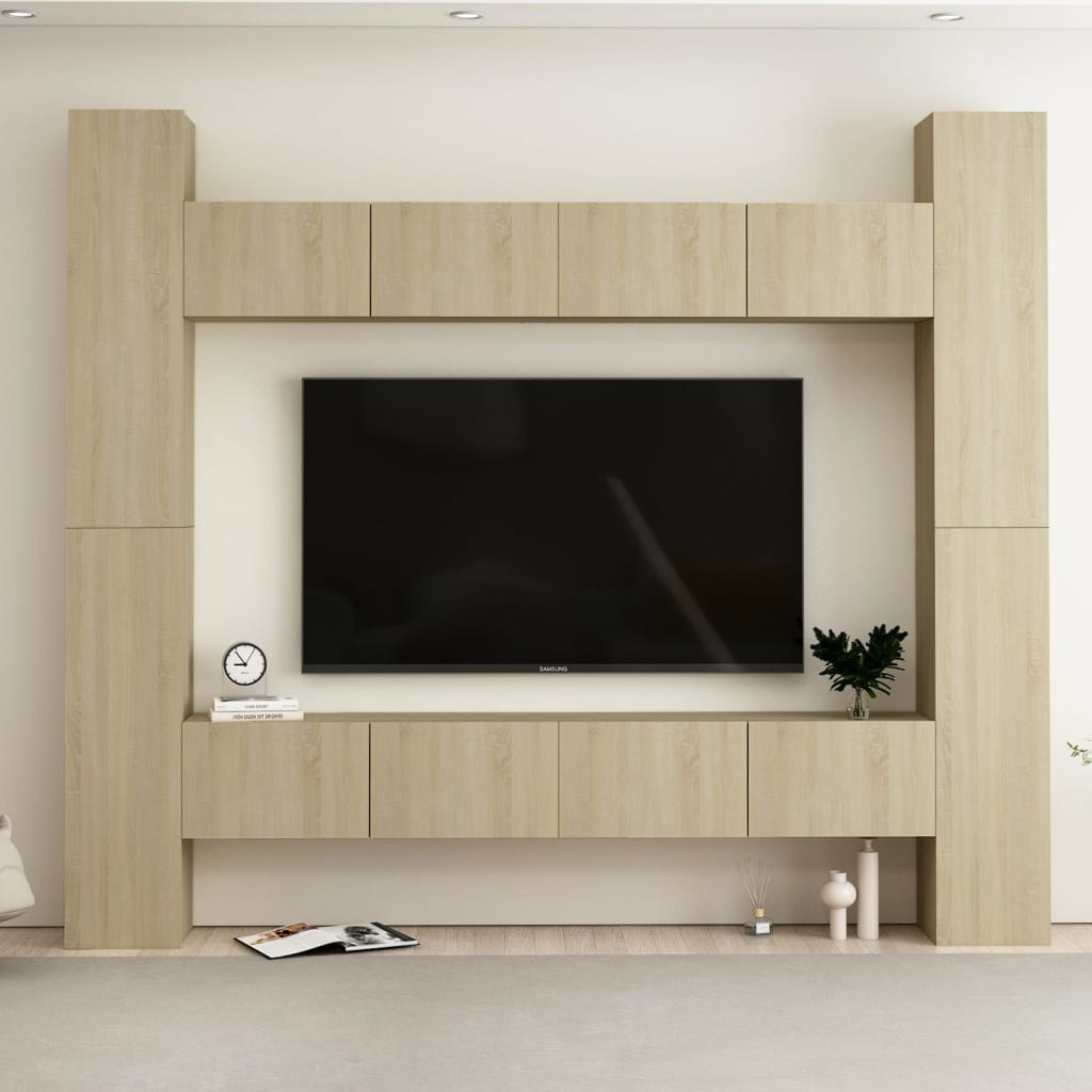 Ensemble de meubles TV 8 pcs Chêne sonoma Bois d'ingénierie