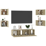 Ensemble de meubles TV 6 pcs Chêne sonoma Bois d'ingénierie