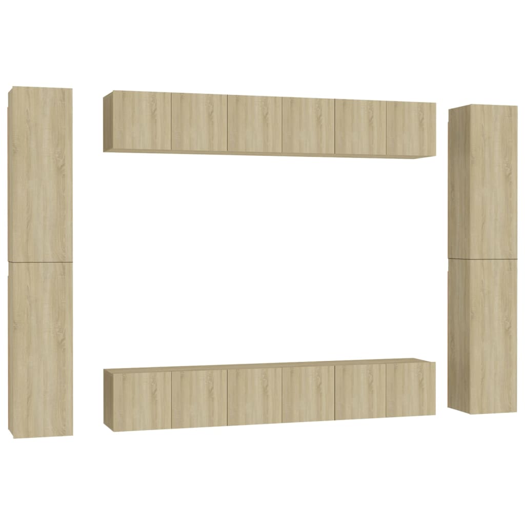 Ensemble de meubles TV 10 pcs Chêne sonoma Bois d'ingénierie