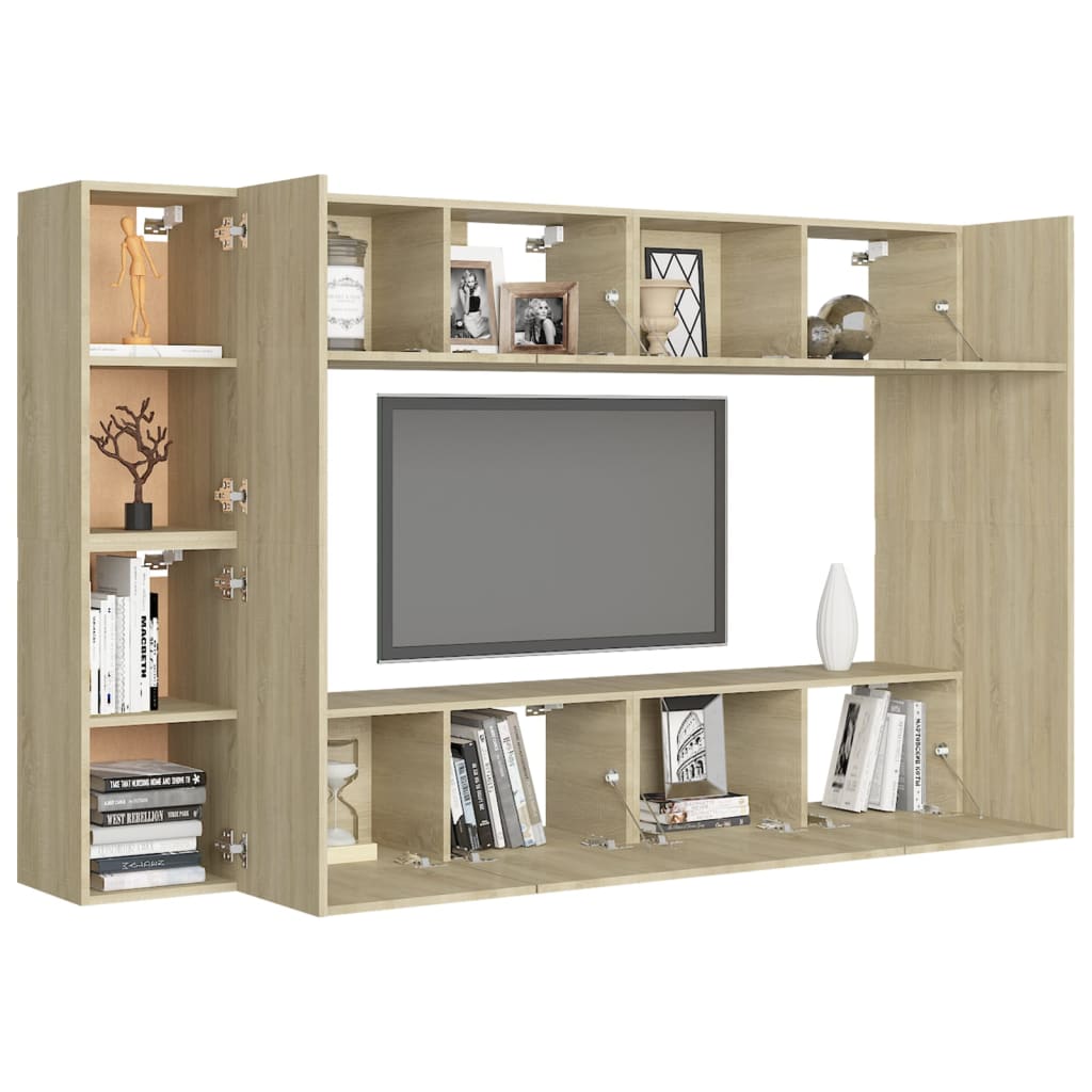 Ensemble de meubles TV 8 pcs Chêne sonoma Bois d'ingénierie