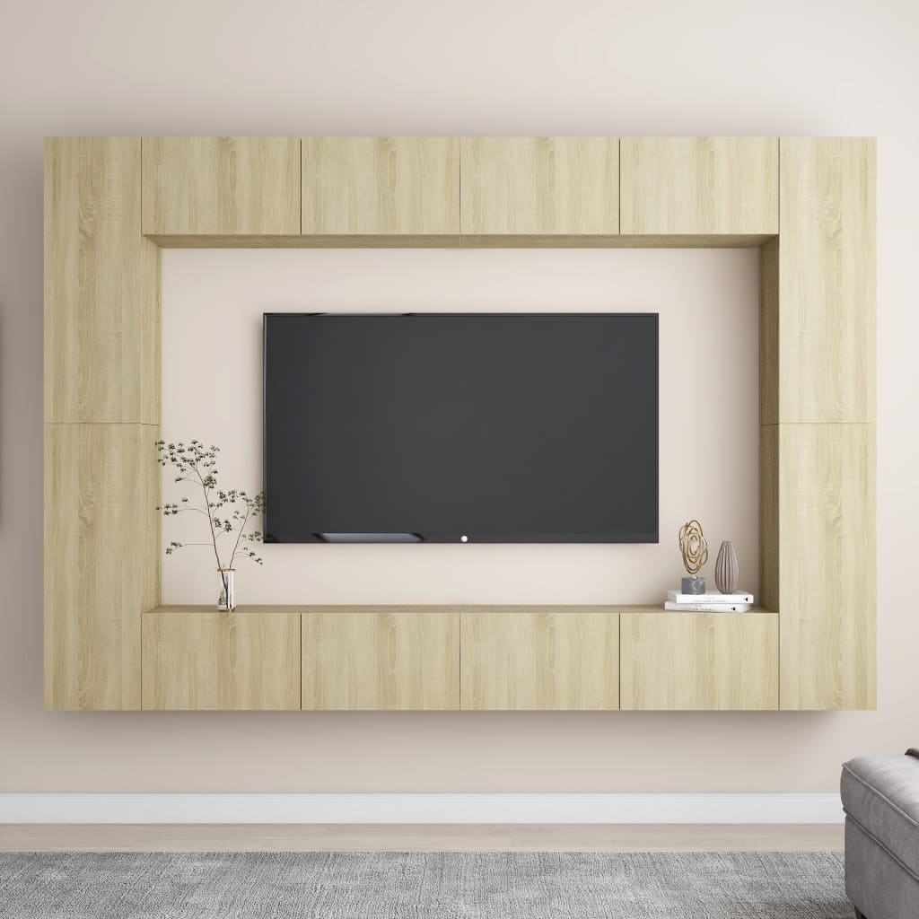 Ensemble de meubles TV 8 pcs Chêne sonoma Bois d'ingénierie