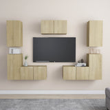 Ensemble de meubles TV 7 pcs Chêne sonoma Bois d'ingénierie