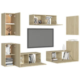 Ensemble de meubles TV 7 pcs Chêne sonoma Bois d'ingénierie