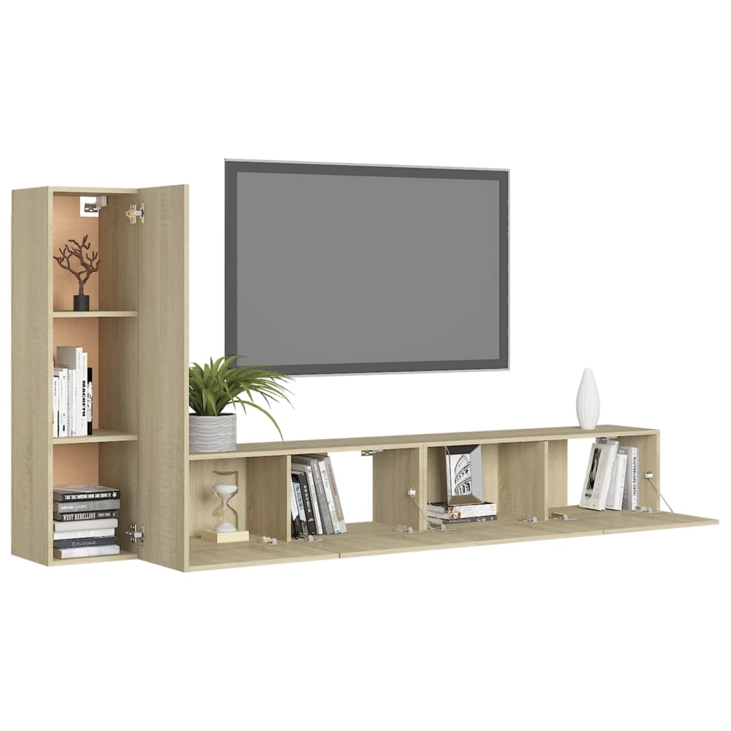 Ensemble de meubles TV 3 pcs Chêne sonoma Bois d'ingénierie