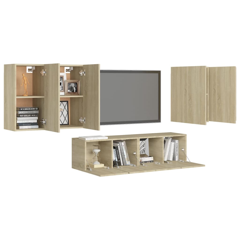 Ensemble de meubles TV 6 pcs Chêne sonoma Bois d'ingénierie