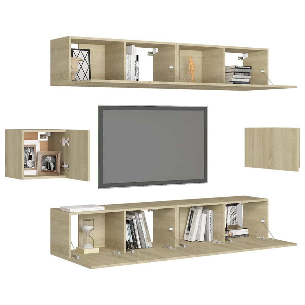 Ensemble de meubles TV 6 pcs Chêne sonoma Bois d'ingénierie