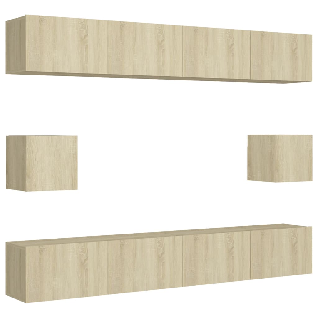 Ensemble de meubles TV 6 pcs Chêne sonoma Bois d'ingénierie