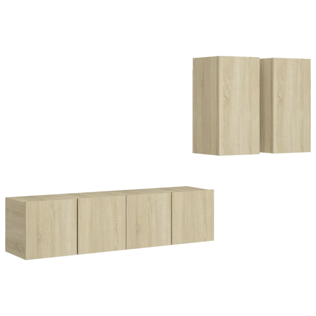 Ensemble de meubles TV 4 pcs Chêne sonoma Bois d'ingénierie