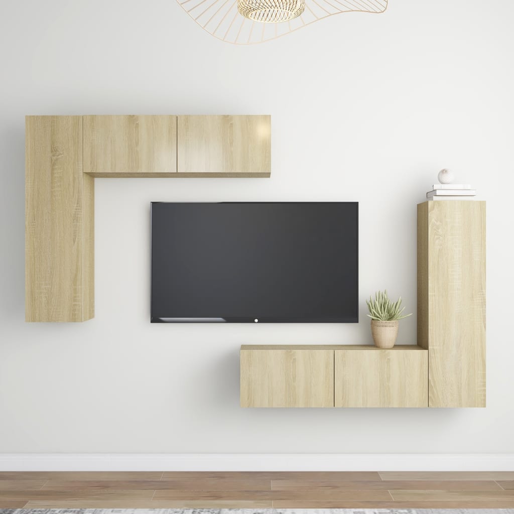 Ensemble de meubles TV 4 pcs Chêne sonoma Bois d'ingénierie