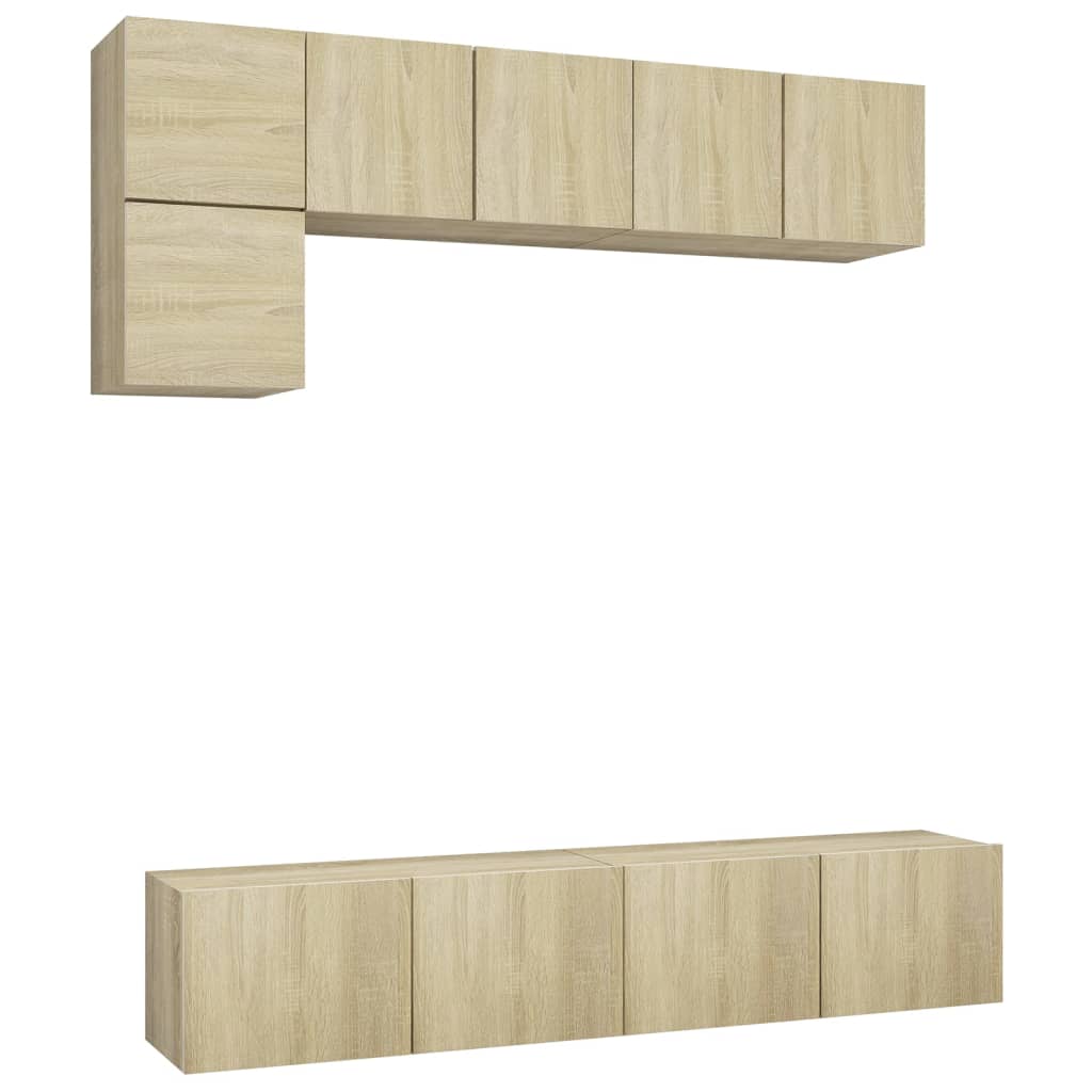 Ensemble de meuble TV 5 pcs Chêne sonoma Bois d'ingénierie