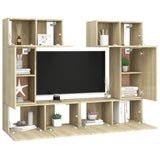 Ensemble de meuble TV 6 pcs Chêne sonoma Bois d'ingénierie