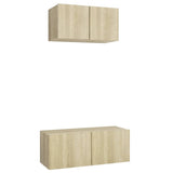 Ensemble de meuble TV 2 pcs Chêne sonoma Bois d'ingénierie