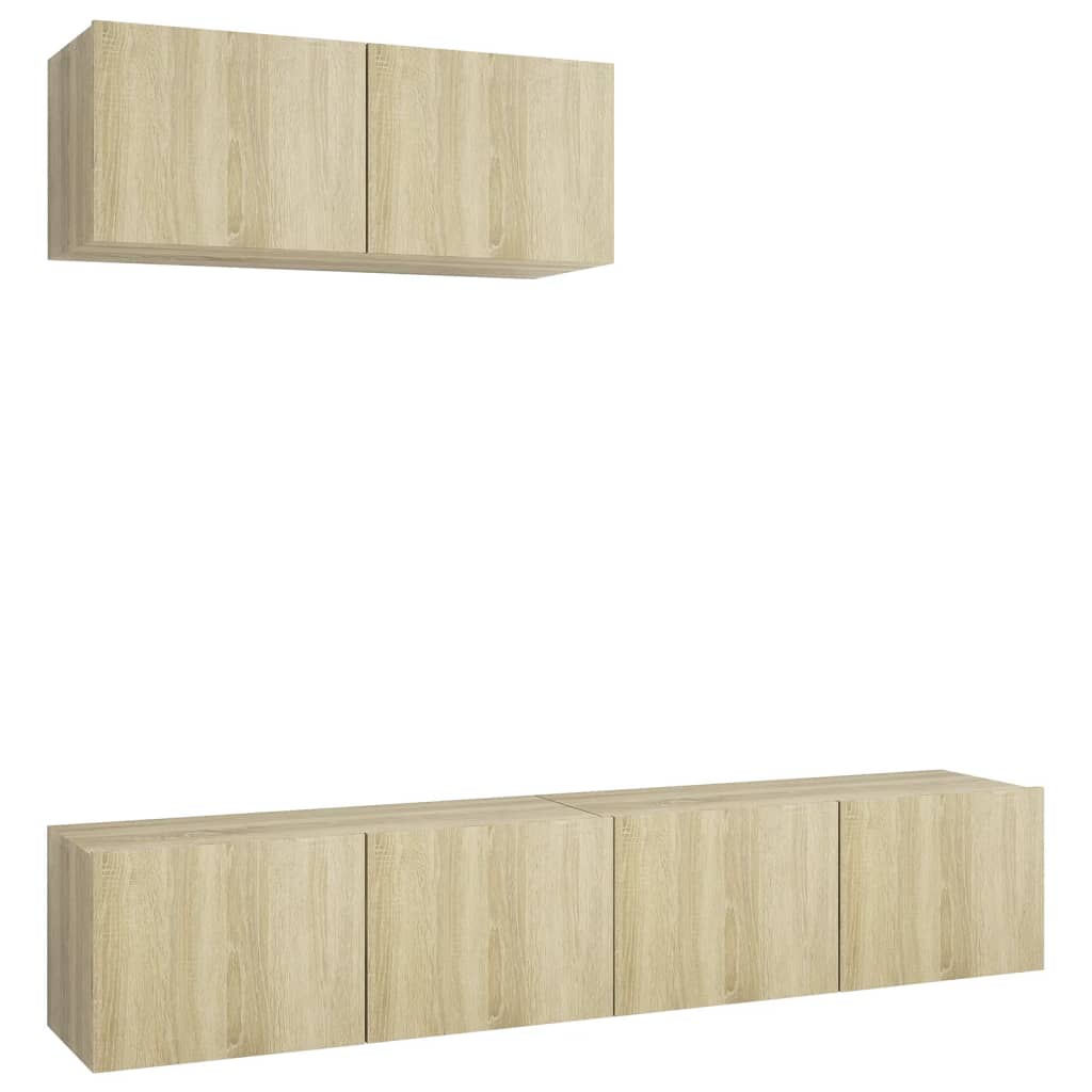 Meubles TV 3 pcs Chêne sonoma Bois d'ingénierie