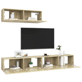 3 pcs TV Stand Sonoma Oak Engineered Wood