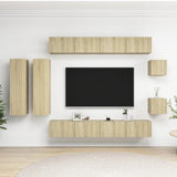 8 Piece TV Stand Set Sonoma Oak Engineered Wood