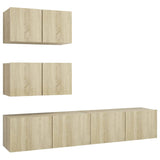 Ensemble de meubles TV 4 pcs Chêne sonoma Bois d'ingénierie