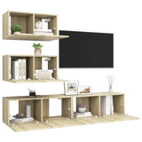 Ensemble de meubles TV 4 pcs Chêne sonoma Bois d'ingénierie