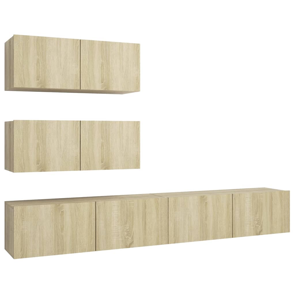 Ensemble de meuble TV 4 pcs Chêne sonoma Bois d'ingénierie