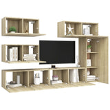 Ensemble de meuble TV 6 pcs Chêne sonoma Bois d'ingénierie