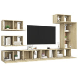 Ensemble de meubles TV 8 pcs Chêne sonoma Bois d'ingénierie