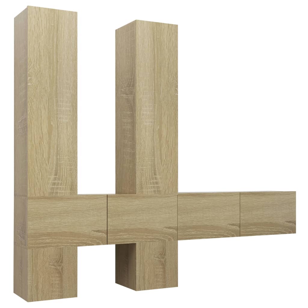 Ensemble de meubles TV 6 pcs Chêne sonoma Bois d'ingénierie