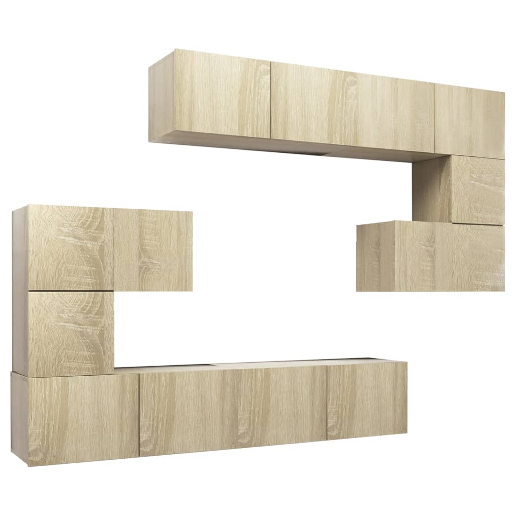 Ensemble de meubles TV 8 pcs Chêne sonoma Bois d'ingénierie