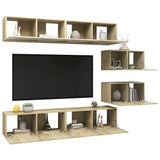 Ensemble de meuble TV 6 pcs Chêne sonoma Bois d'ingénierie