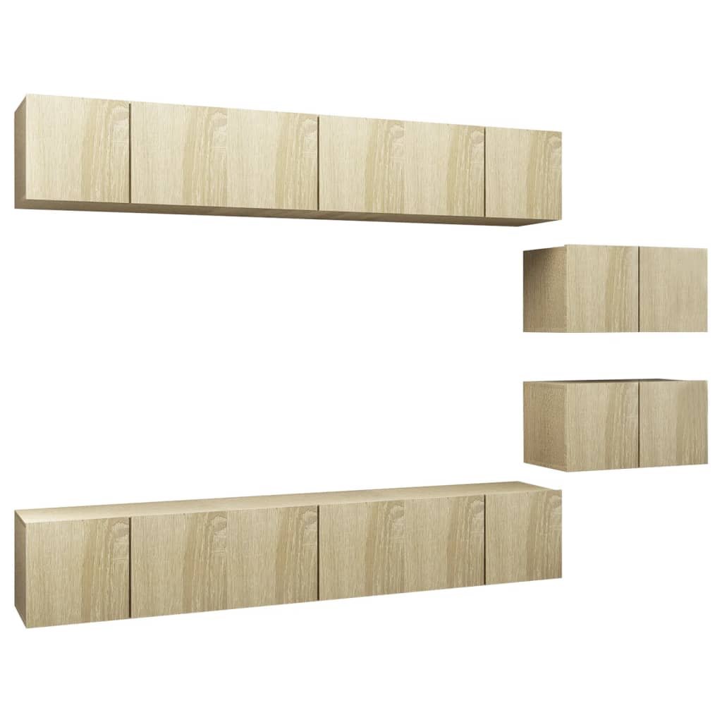 Meubles TV 8 pcs Chêne sonoma Bois d'ingénierie