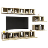 Meubles TV 8 pcs Chêne sonoma Bois d'ingénierie