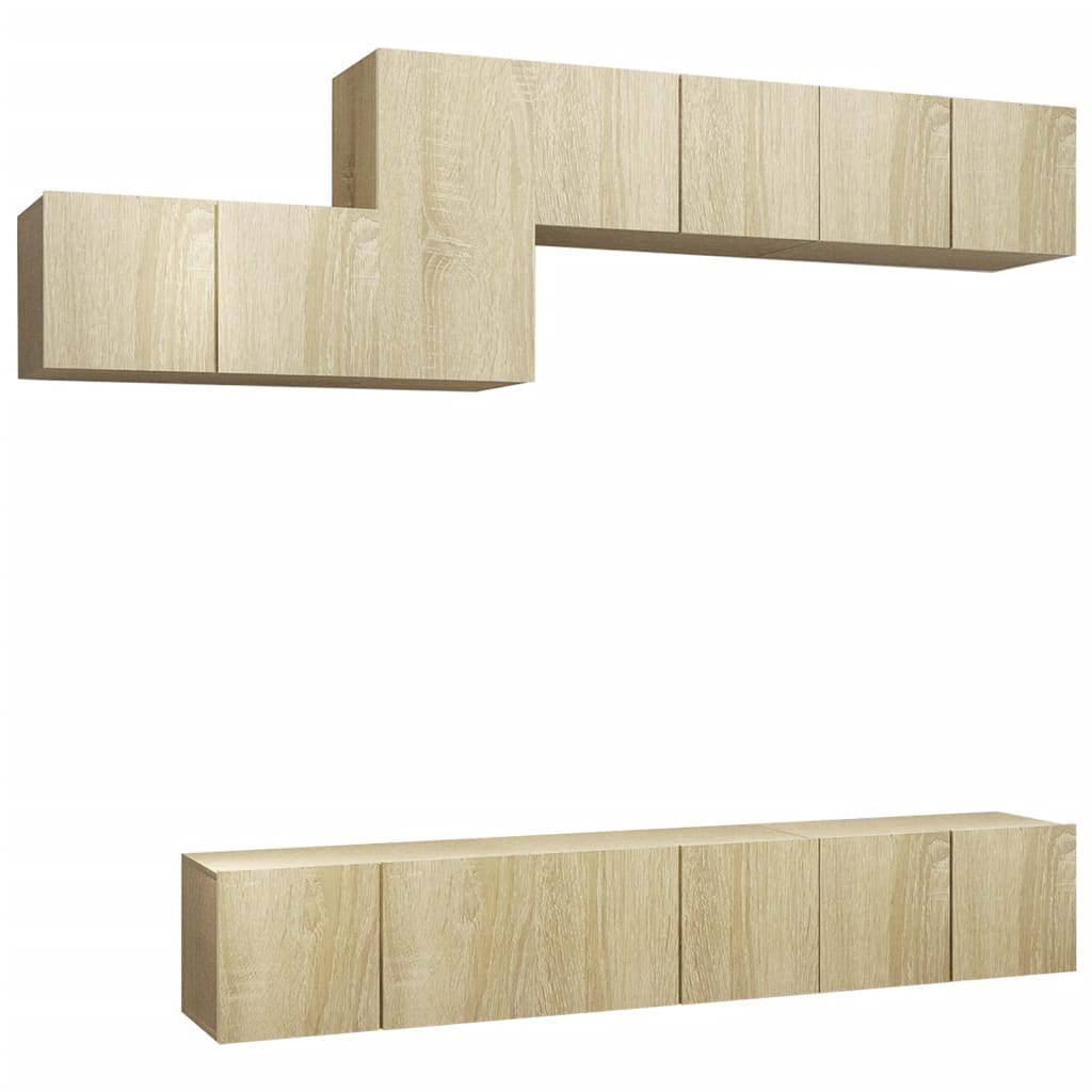 Ensemble de meubles TV 7 pcs Chêne sonoma Bois d'ingénierie