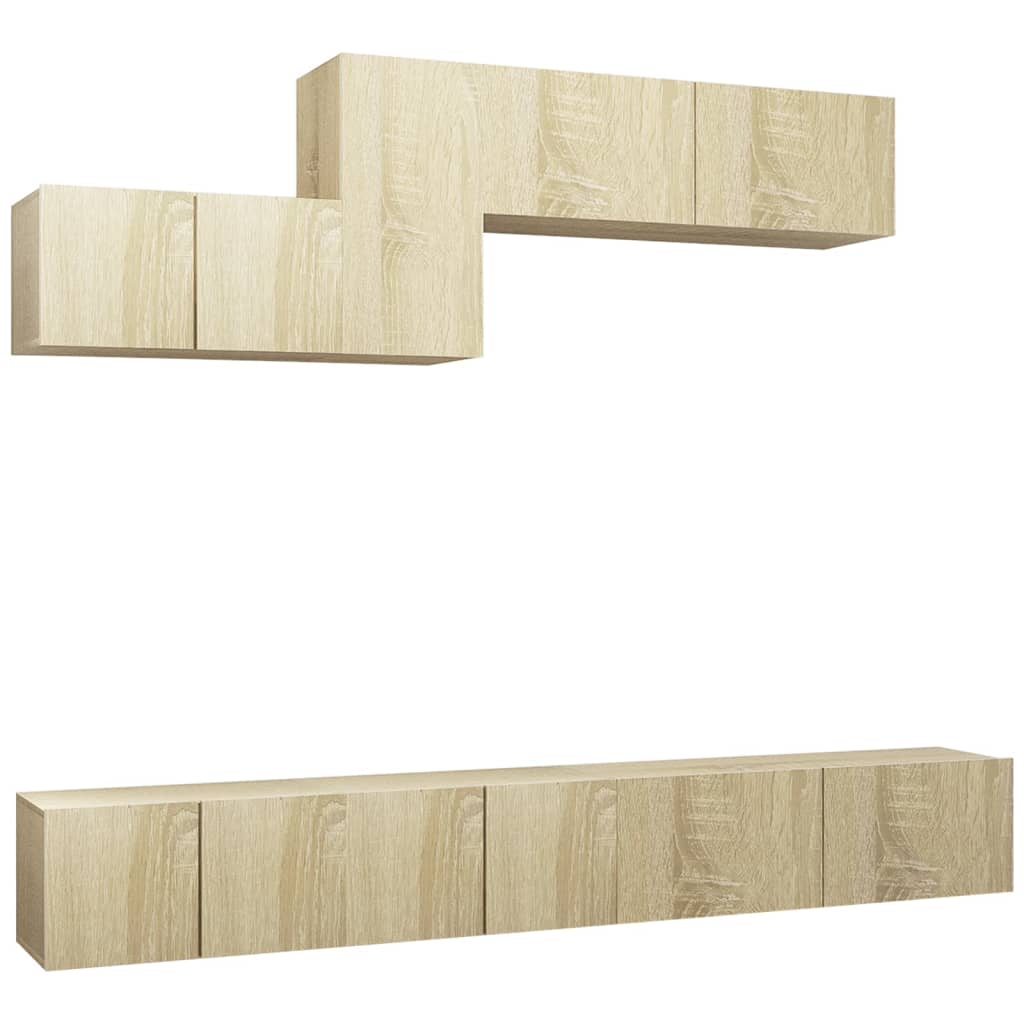 Ensemble de meubles TV 6 pcs Chêne sonoma Bois d'ingénierie