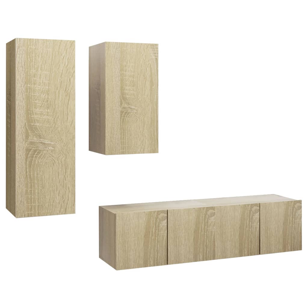 Ensemble de meubles TV 4 pcs Chêne sonoma Bois d'ingénierie