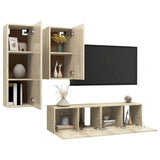 Ensemble de meubles TV 4 pcs Chêne sonoma Bois d'ingénierie