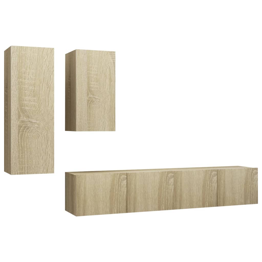 Ensemble de meubles TV 4 pcs Chêne sonoma Bois d'ingénierie