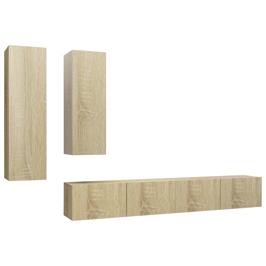 Ensemble de meubles TV 4 pcs Chêne sonoma Bois d'ingénierie