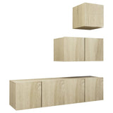 4 Piece TV Stand Set Sonoma Oak Engineered Wood