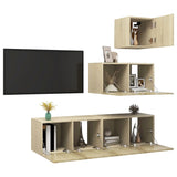 4 Piece TV Stand Set Sonoma Oak Engineered Wood