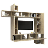 Ensemble de meubles TV 9 pcs Chêne sonoma Bois d'ingénierie