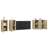 Meubles TV 4 pcs Chêne sonoma 30,5x30x60 cm Bois d'ingénierie