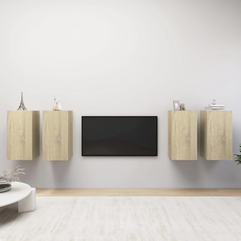 Meubles TV 4 pcs Chêne sonoma 30,5x30x60 cm Bois d'ingénierie