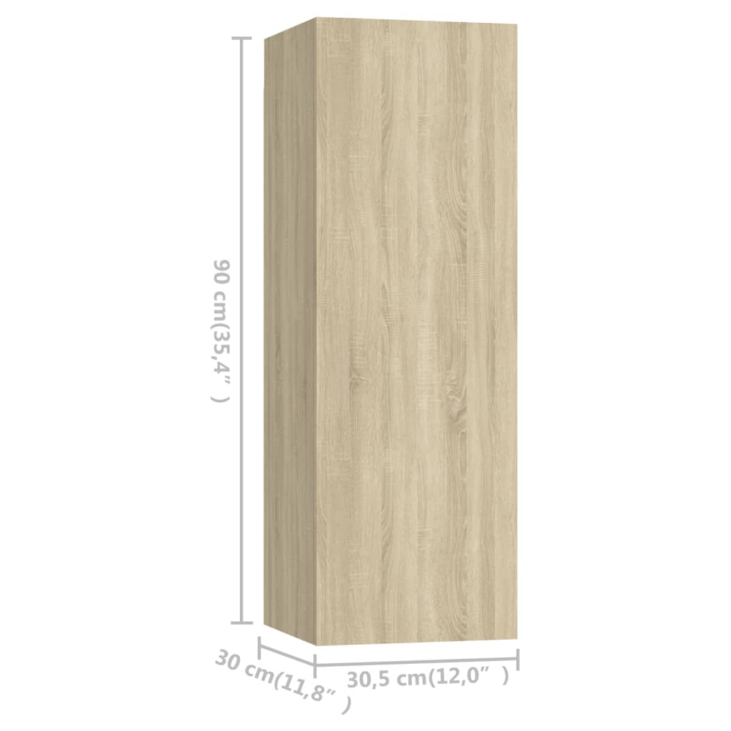 Meubles TV 4 pcs Chêne sonoma 30,5x30x90 cm Bois d'ingénierie